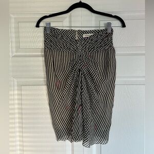 Isabel Marant Zebra Stripe Skirt with Red Accents